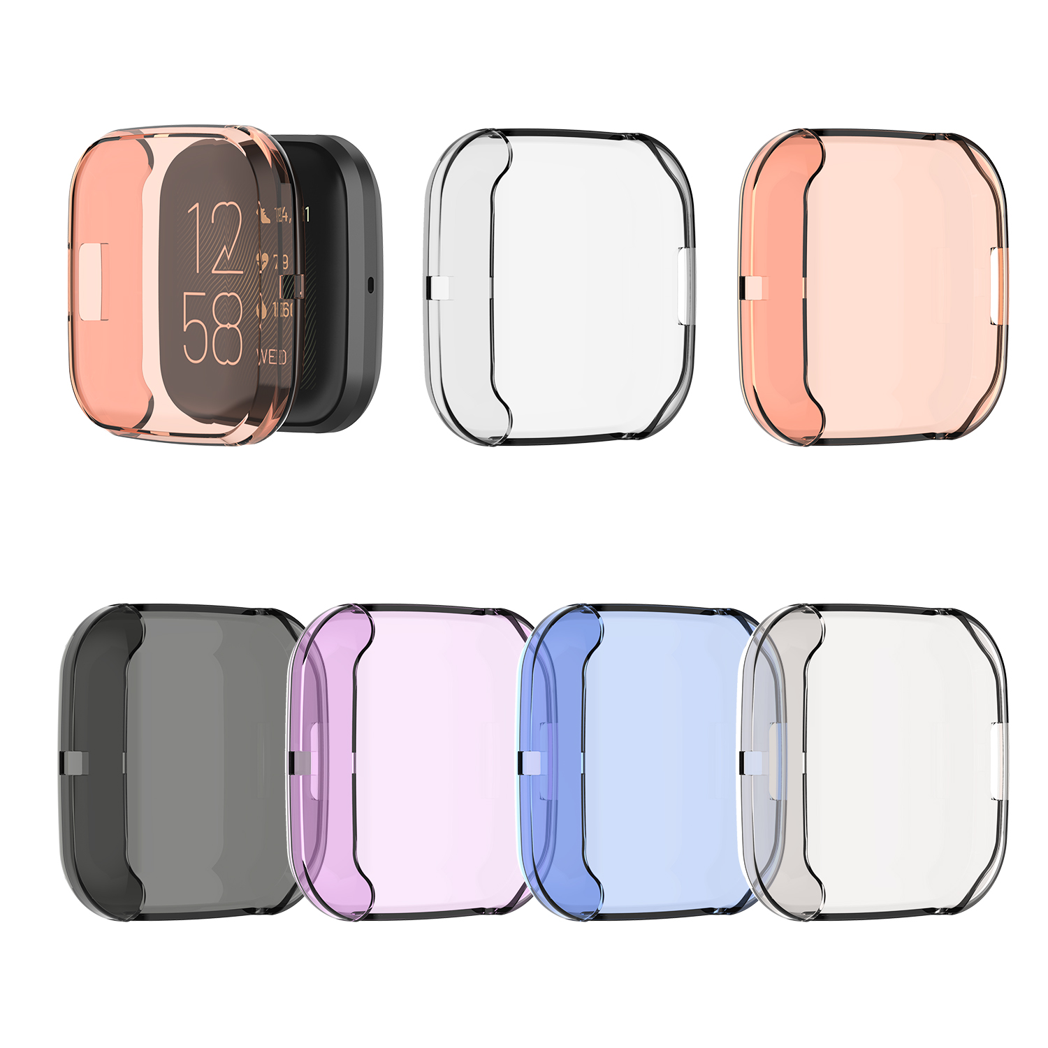 Bakeey-Multi-color-Transparent-Soft-TPU-Rubber-All-inclusive-Watch-Protector-Case-Cover-For-Fitbit-V-1744493-2