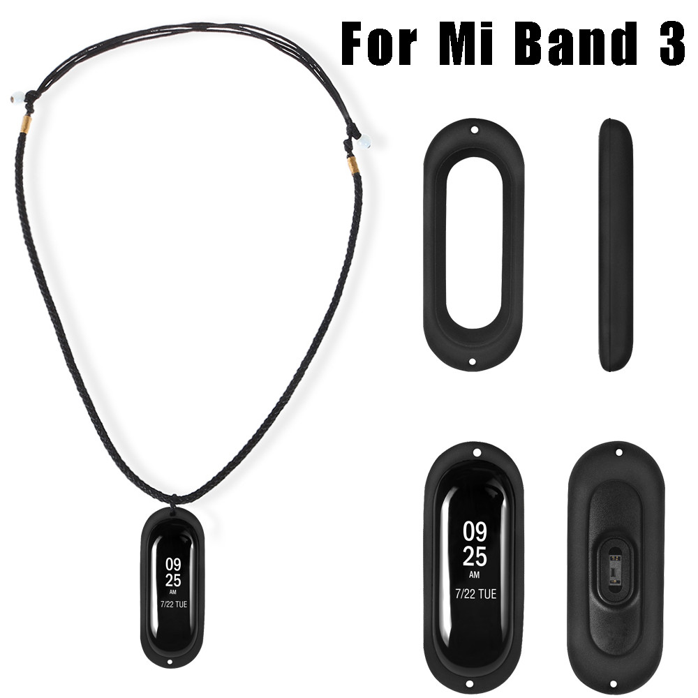 Bakeey-Necklace-With-Rubber-Pendant-Watch-Protector-for-Xiaomi-mi-band-3-Smart-Watch-Non-original-1450066-1