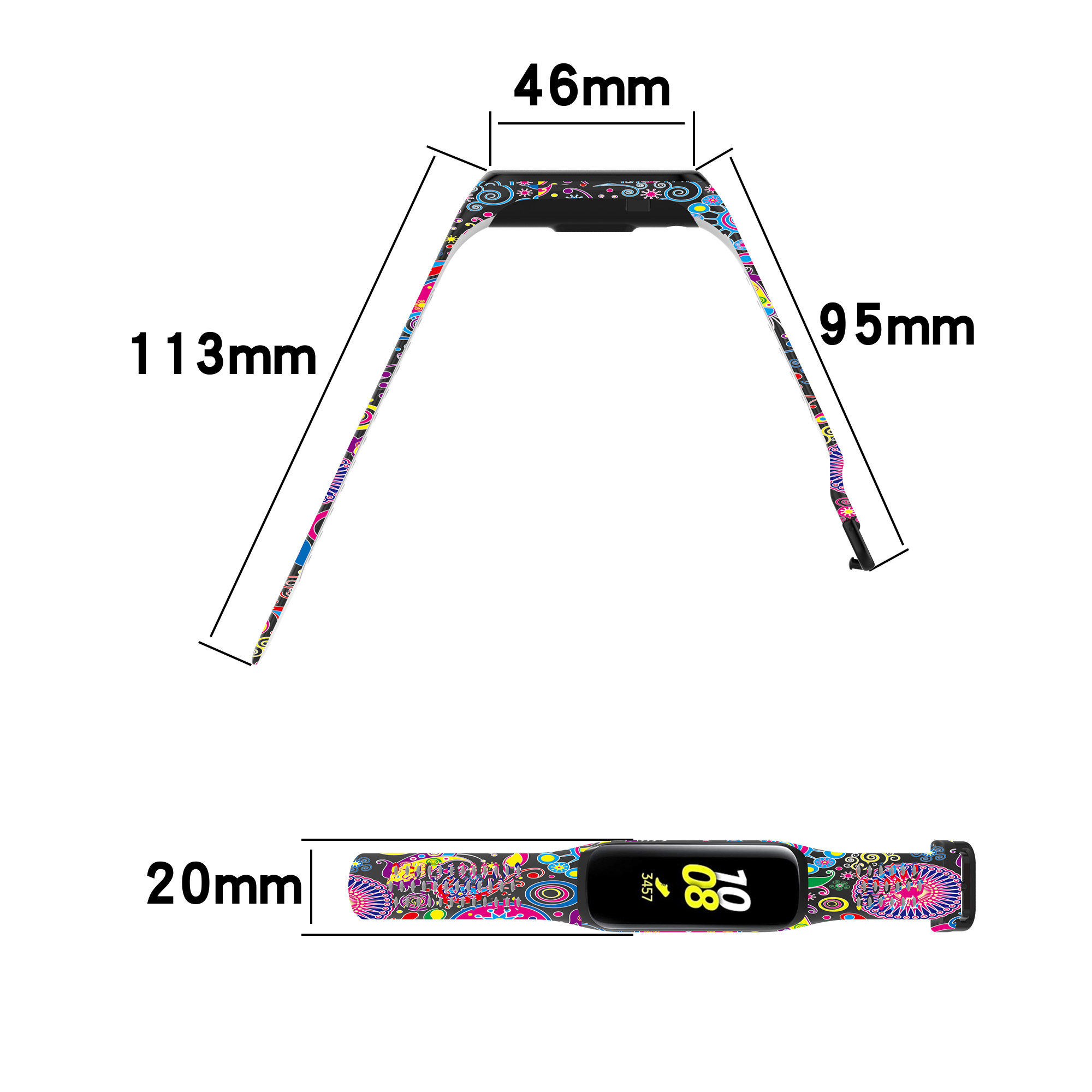 Bakeey-Printed-Pattern-Stainless-Steel-Buckle-Smart-watch-Band-Replacement-Strap-For-Samsung-Galaxy--1806217-3