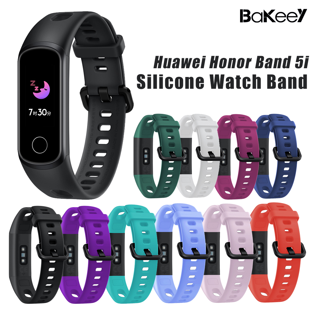 Bakeey-Pure-Color-Soft-Silicone-Watch-Band-Strap-Replacement-for-Huawei-Honor-Band-5i-1747361-1
