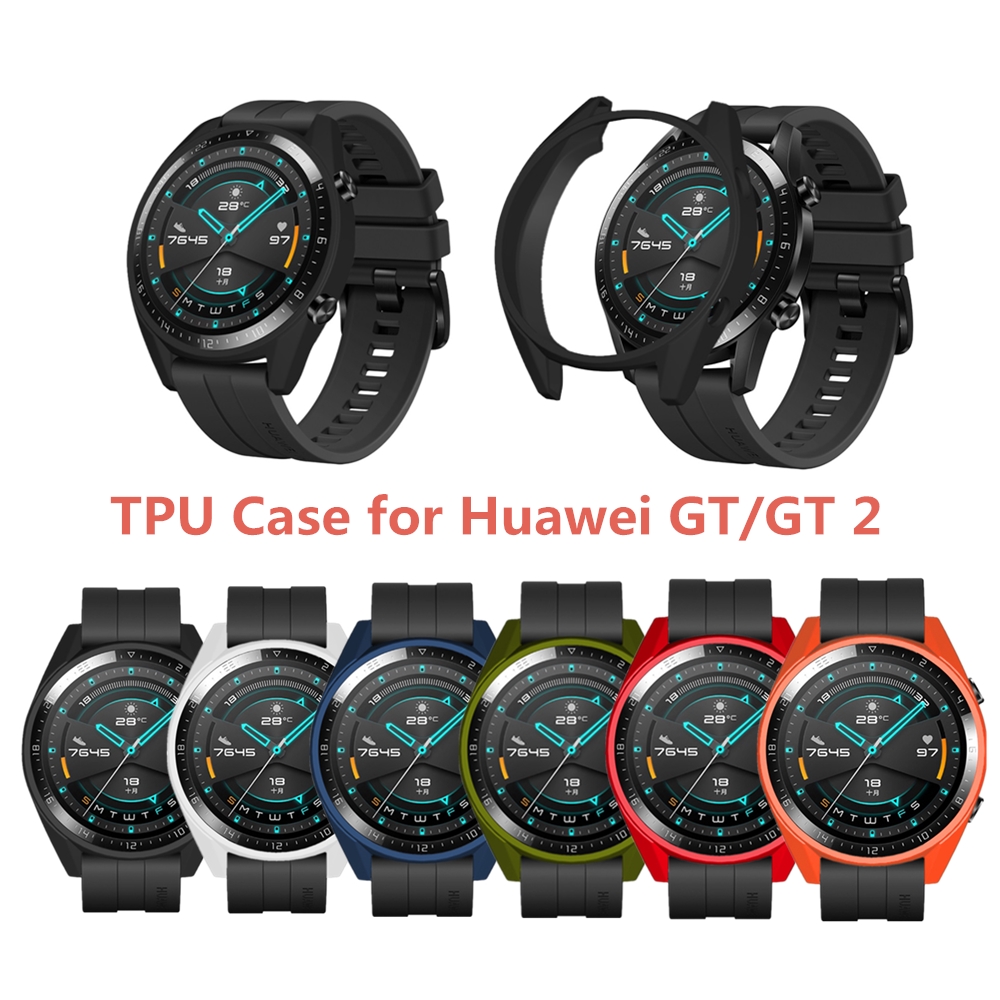 Bakeey-Pure-Soft-TPU-Watch-Case-Cover-Watch-Cover-Screen-Protector-for-Huawei-Watch-GT-2-46mm--Huawe-1603057-1