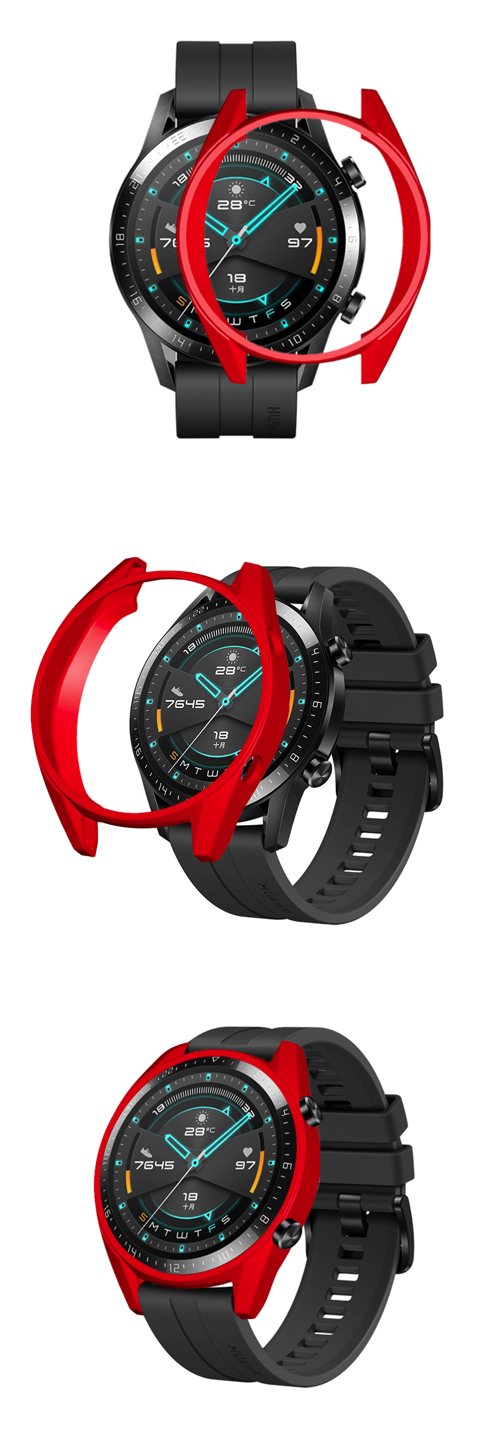 Bakeey-Pure-Soft-TPU-Watch-Case-Cover-Watch-Cover-Screen-Protector-for-Huawei-Watch-GT-2-46mm--Huawe-1603057-4