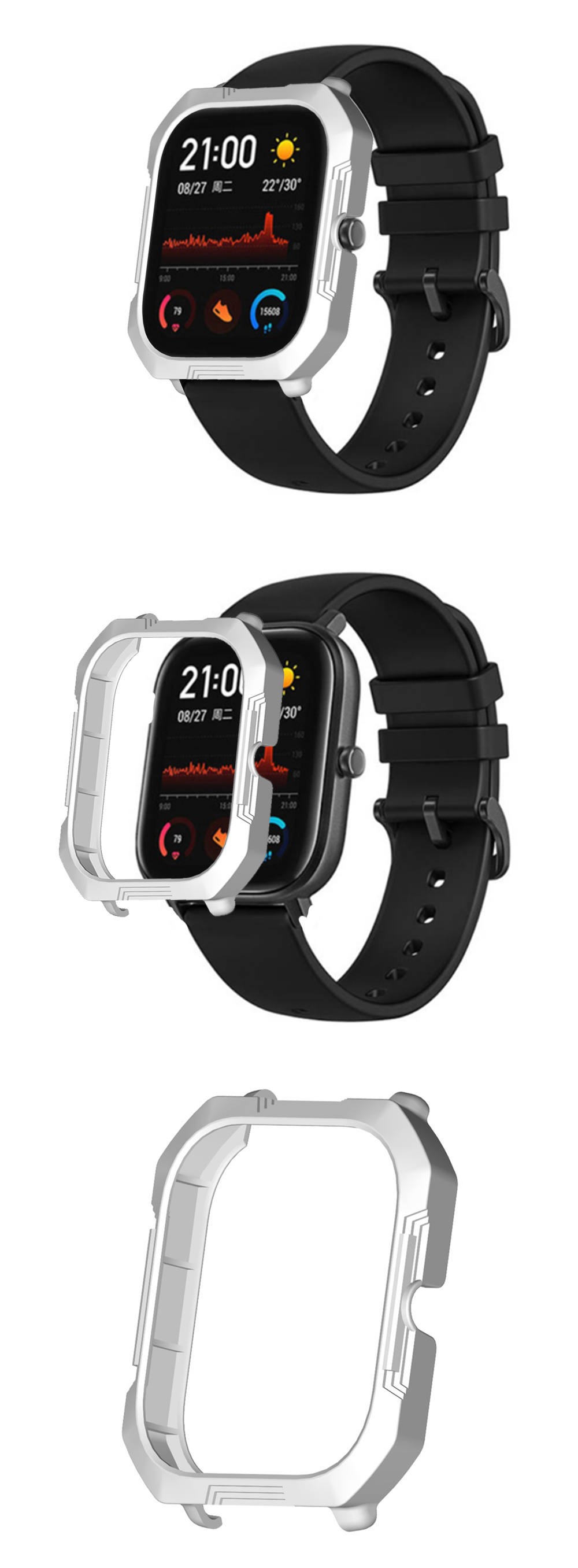 Bakeey-Pure-Ultra-light-PC-Watch-Case-Cover-Shockproof-Watch-Cover-Screen-Protector-for-Amazfit-GTS-1621032-3