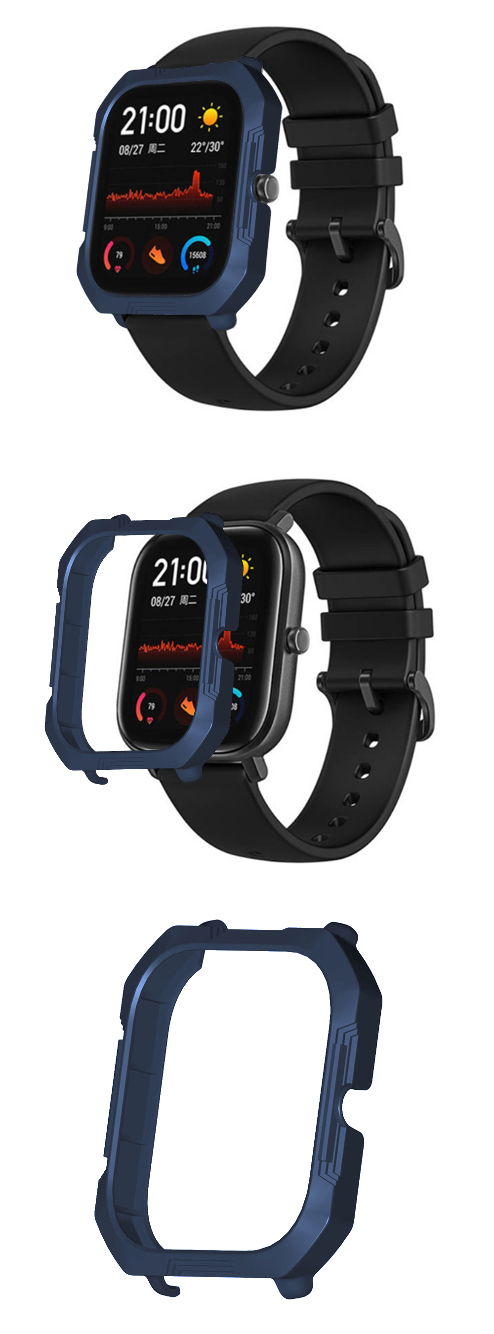 Bakeey-Pure-Ultra-light-PC-Watch-Case-Cover-Shockproof-Watch-Cover-Screen-Protector-for-Amazfit-GTS-1621032-5