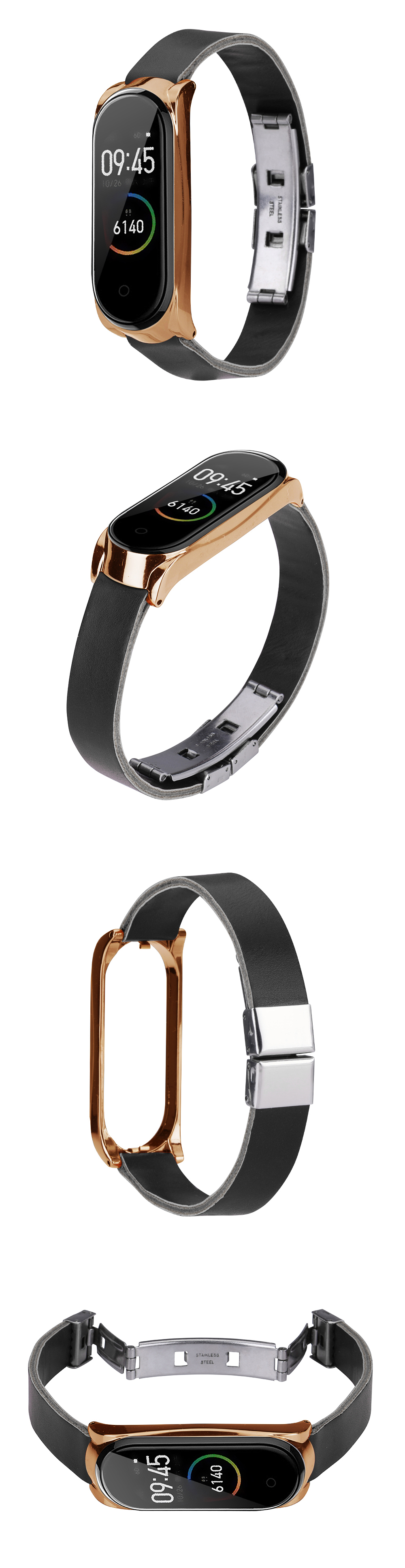Bakeey-Retro-Butterfly-Push-Button-Deployment-Buckle-PU-Leather-Watch-Band-Strap-Replacement-for-Xia-1614265-4