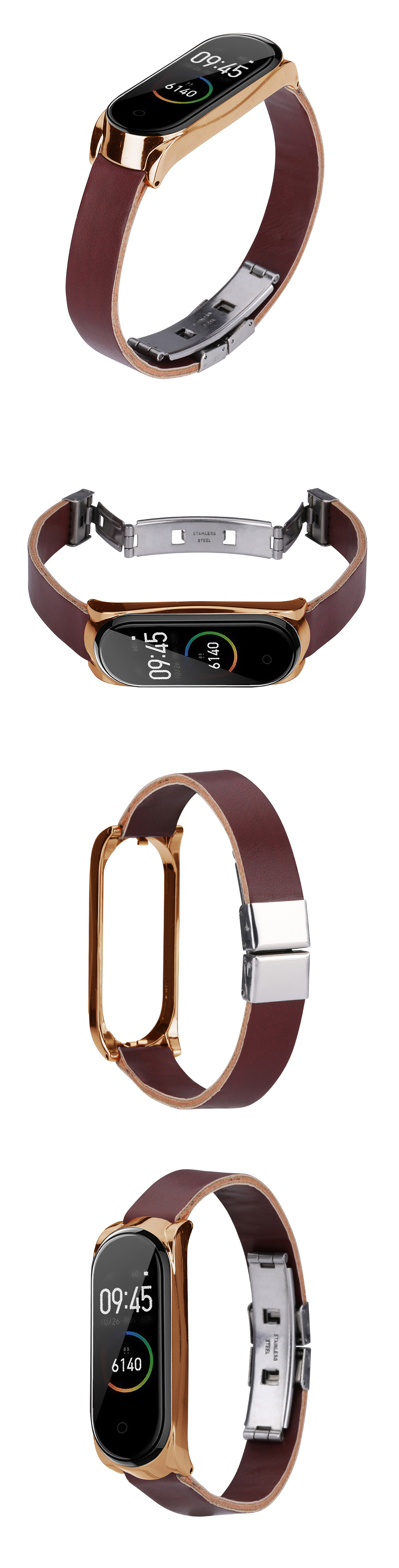 Bakeey-Retro-Butterfly-Push-Button-Deployment-Buckle-PU-Leather-Watch-Band-Strap-Replacement-for-Xia-1614265-5