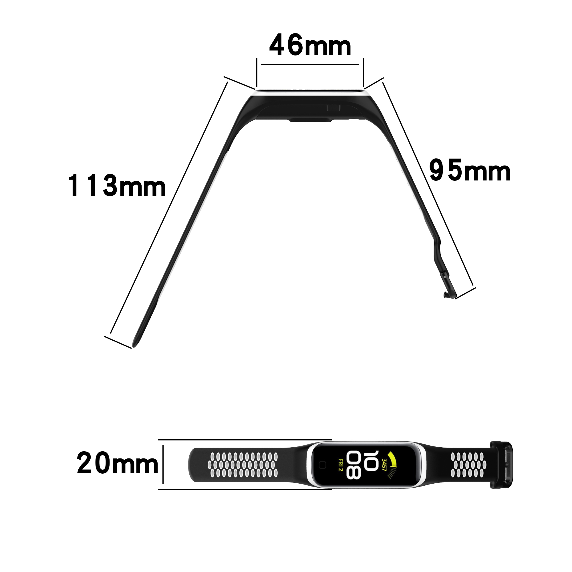 Bakeey-Rubber-Two-color-Replacement-Strap-Smart-Watch-Band-For-Samsung-Galaxy-Fit-2-1806558-4