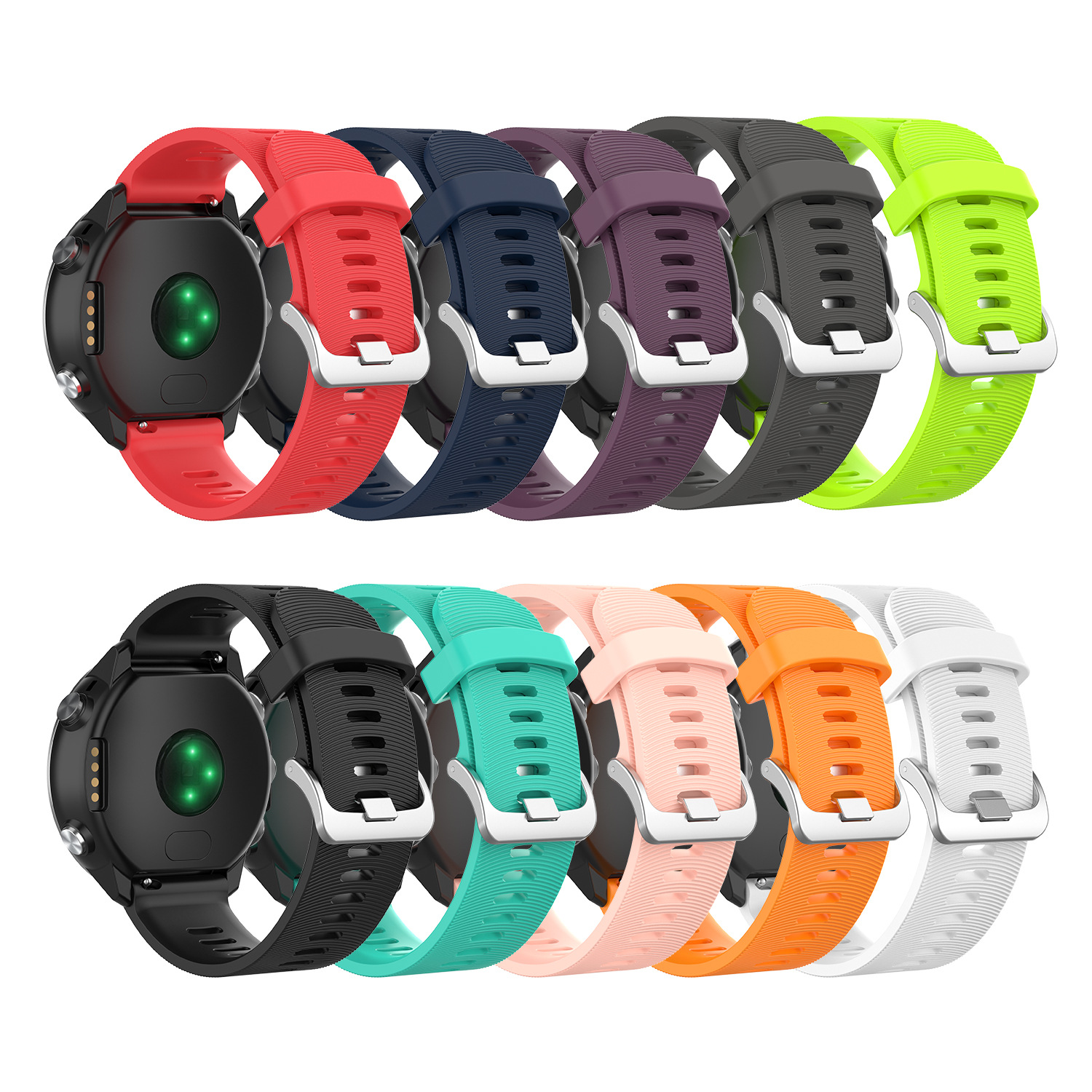 Bakeey-Silicone-Watch-Band-Color-Watch-Strap-for-Garmin-Forerunner-645-Smart-Watch-1741766-2