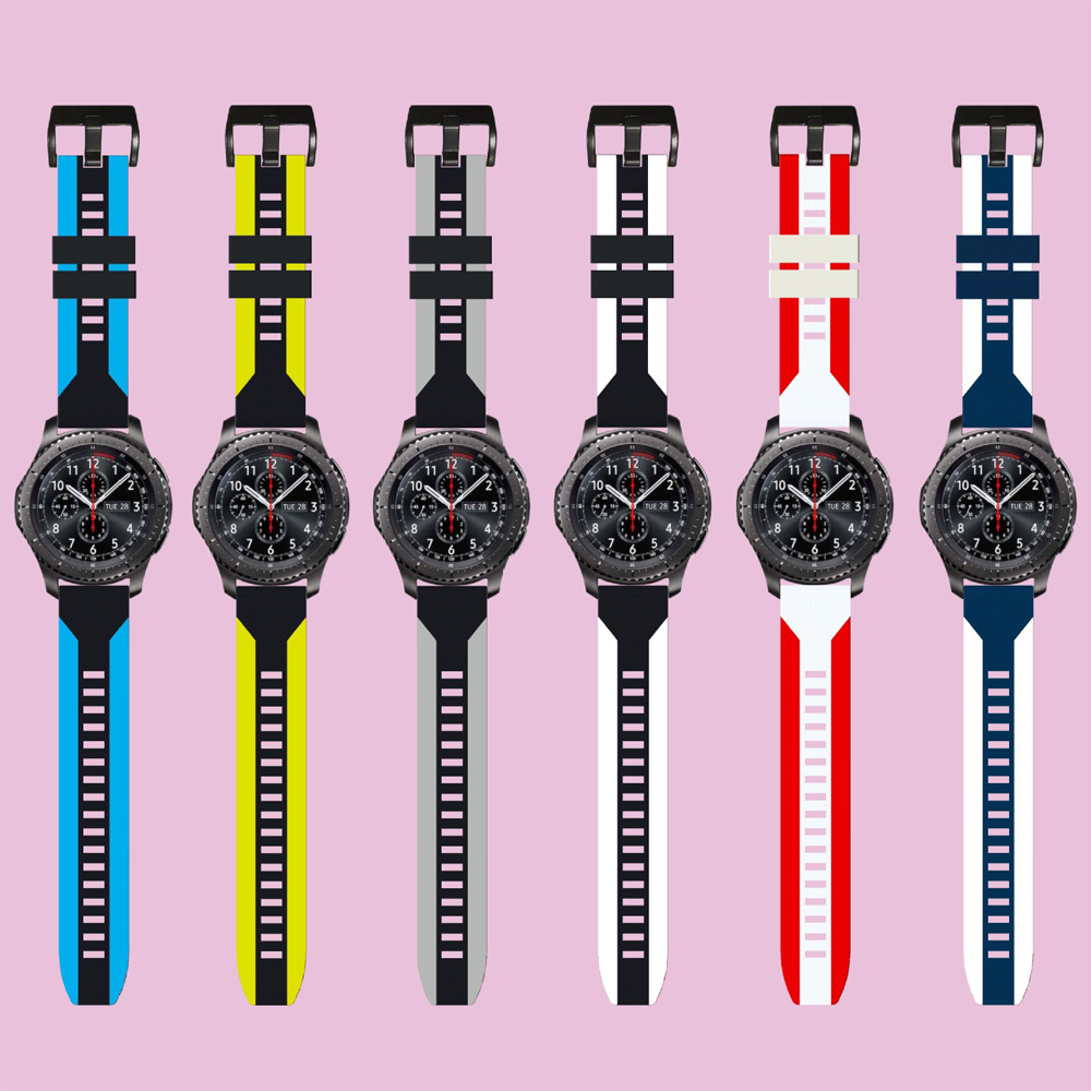 Bakeey-Silicone-Watch-Band-Dual-Color-Watch-Strap-for-Huawei-GT2GT-Amazfit-GTR-1643340-1