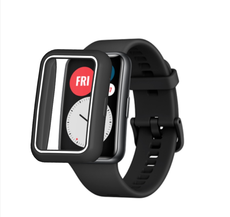 Bakeey-Soft-TPU-Two-color-Half-pack-Watch-Case-Cover-Watch-Protector-for-Huawei-Watch-Fit-1825352-9