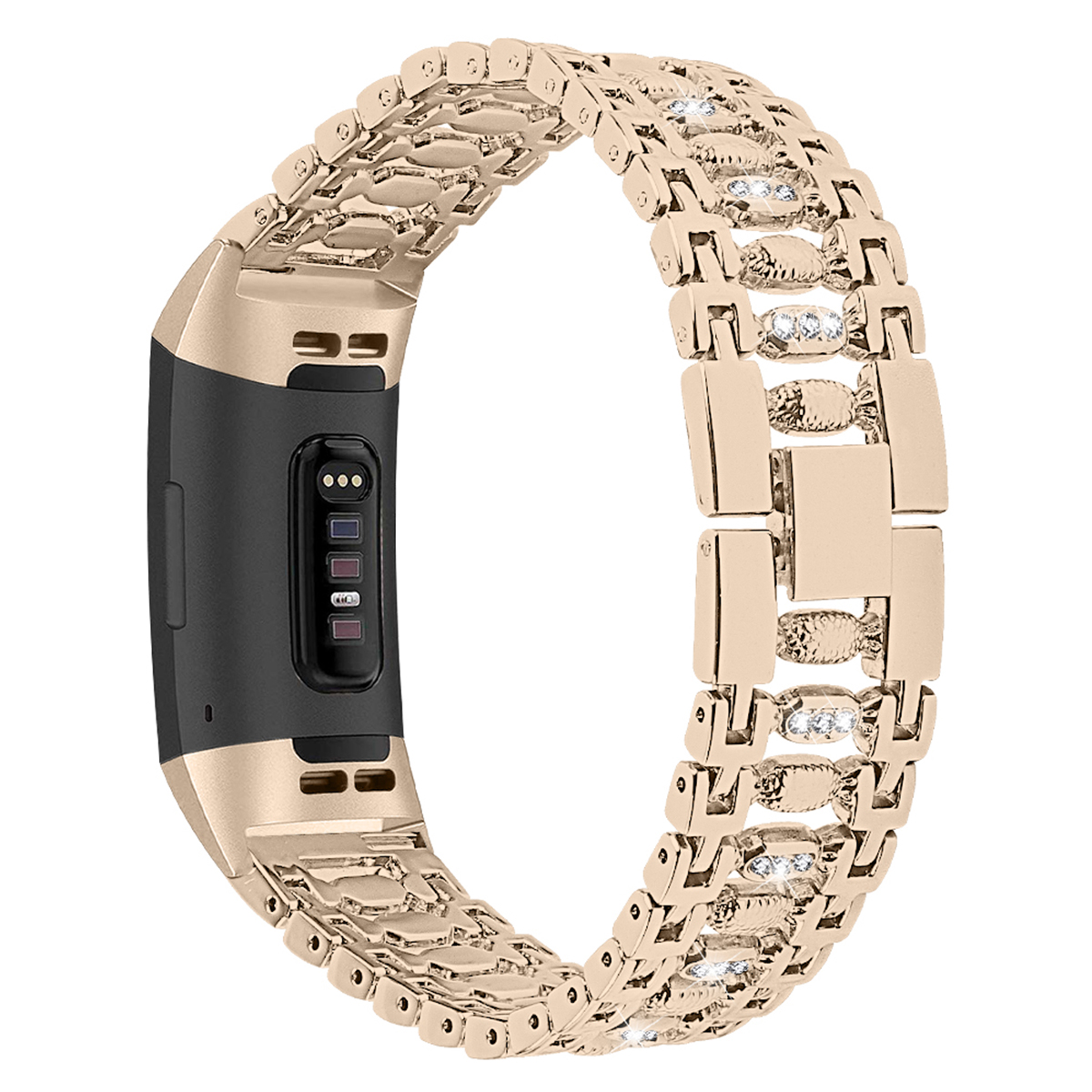 Bakeey-Stainless-Steel-Diamond-encrusted-Watch-Band-Strap-for-Fitbit-charge-3-Smart-Watch-1568646-6