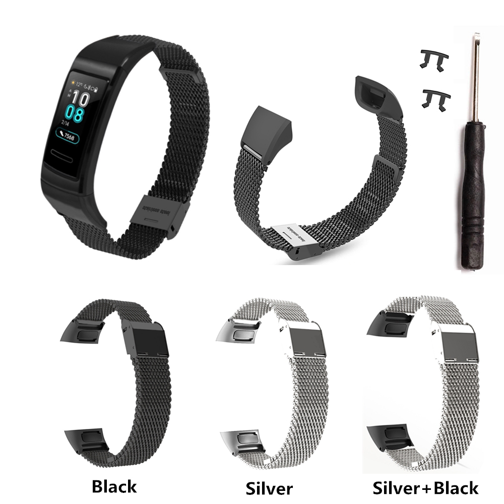 Bakeey-Stainless-Steel-Watch-Band-for-Huawei-Band-33-pro-Smart-Watch-1537567-1
