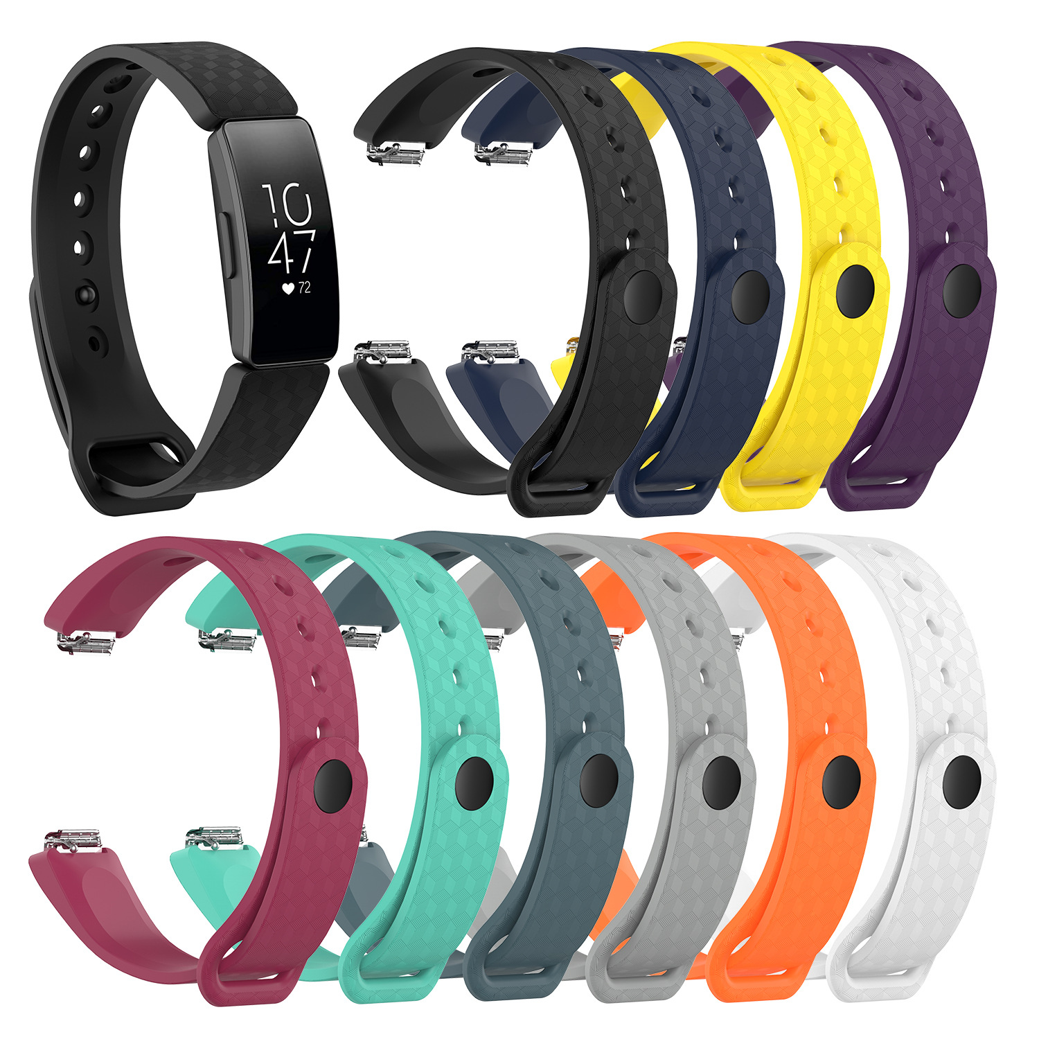 Bakeey-T-buckle-3D-Pattern-Multi-color-Replacement-Strap-Smart-Watch-Band-For-Fitbit-InspireInspire--1739403-1