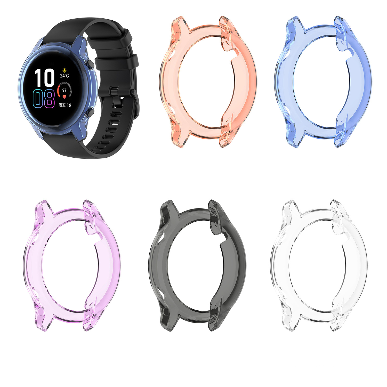 Bakeey-TPU-Half-Cover-Transparent-Protector-Case-for-Huawei-Honor-Magic-Watch2-42mm46mm-1795309-1