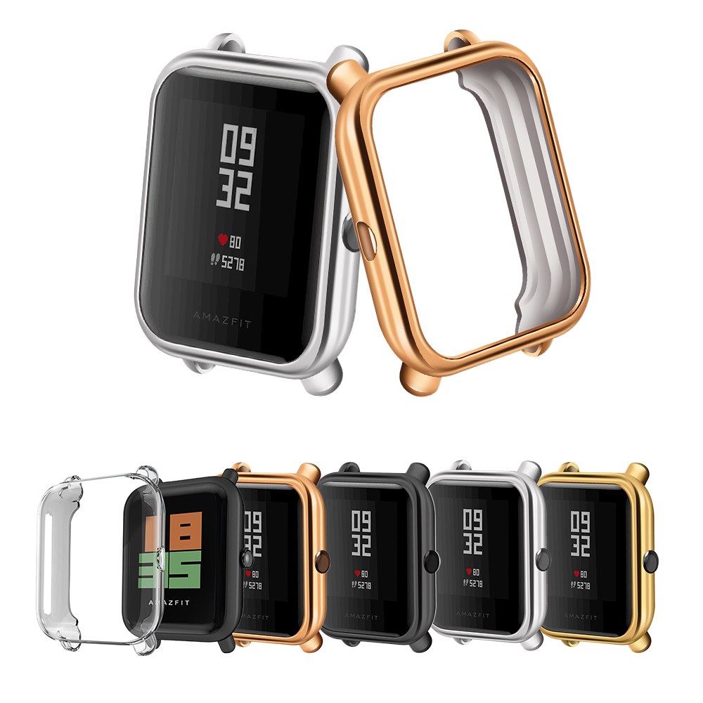 Bakeey-TPU-Metal-Plating-Anti-drop-Full-Package-Design-Protector-for-Amazfit-Bip-Lite-Smart-Watch-fr-1558371-1