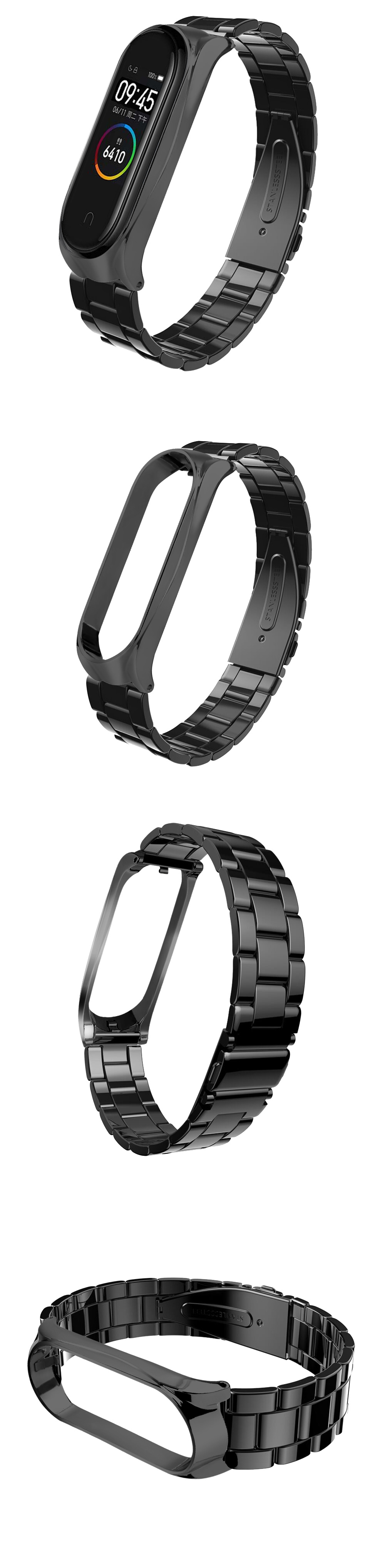 Bakeey-Three-Beads-Solid-Stainless-Steel-Watch-Band-Watch-Strap-Replacement-for-Xiaomi-Miband-4-Non--1508780-3