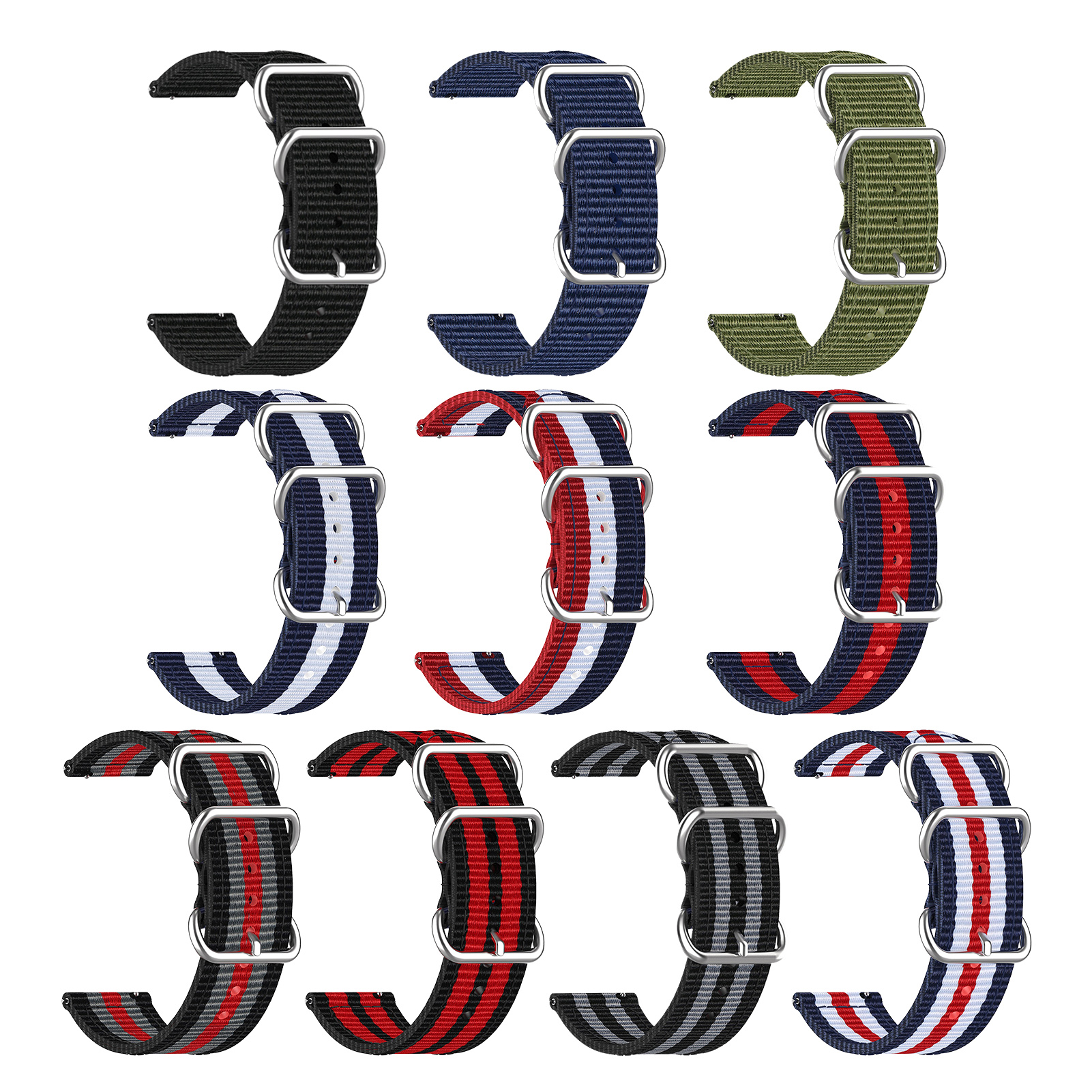 Bakeey-Three-ring-Canvas-Replacement-Strap-Smart-Watch-Band-For-Garmin-Venu-SQ-1806550-2
