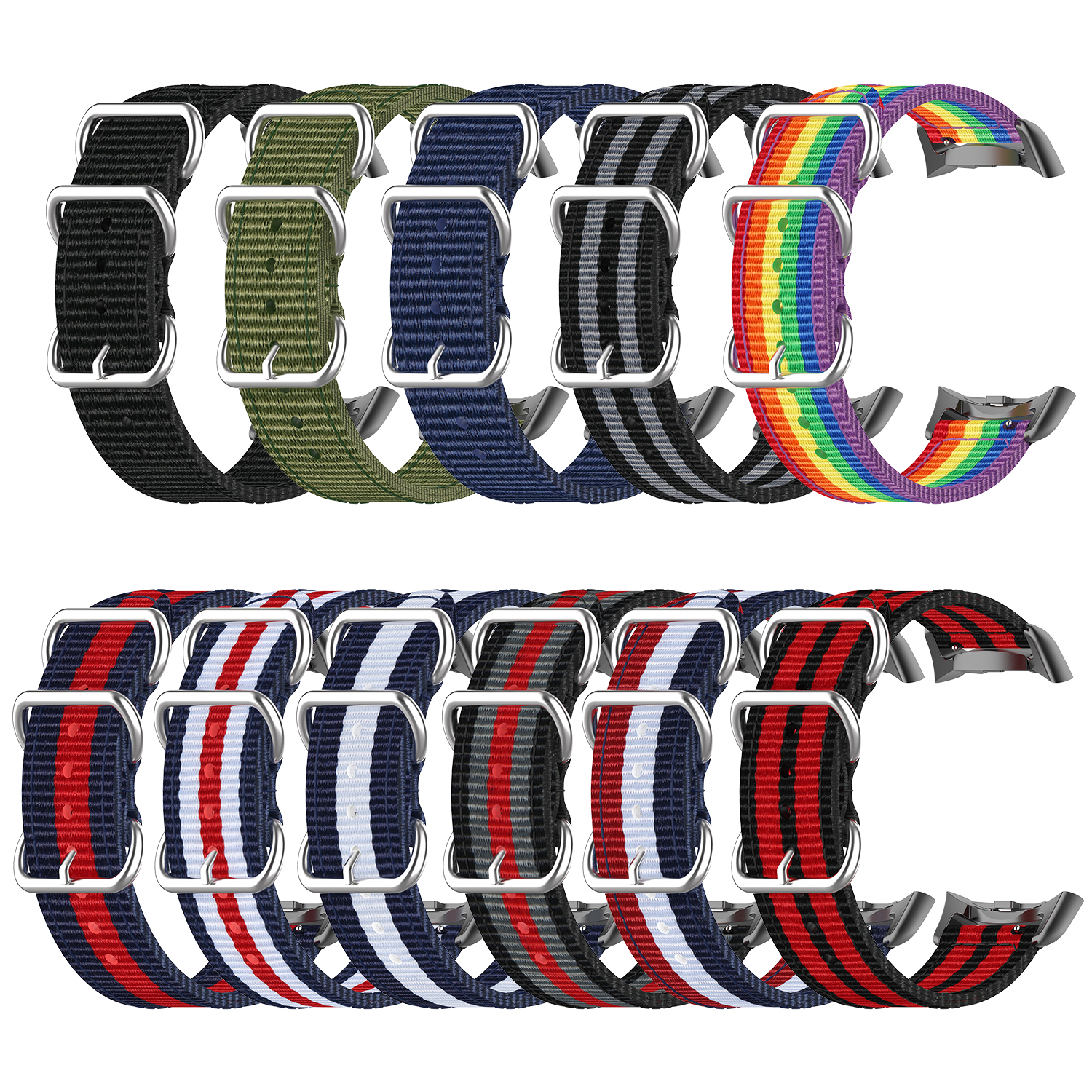 Bakeey-Three-ring-Canvas-Replacement-Strap-Smart-Watch-Band-For-Samsung-Fit-2-proR360R365-1744384-1