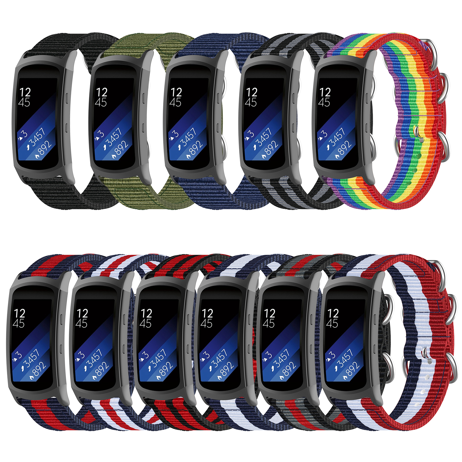 Bakeey-Three-ring-Canvas-Replacement-Strap-Smart-Watch-Band-For-Samsung-Fit-2-proR360R365-1744384-2