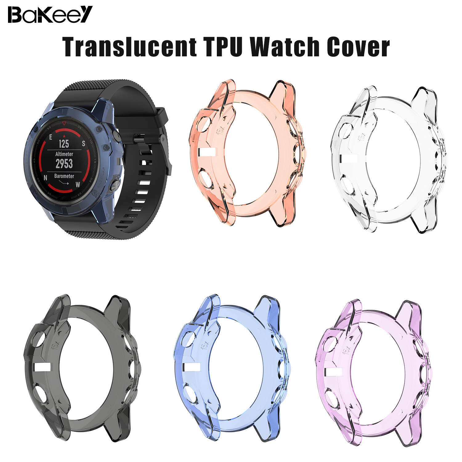 Bakeey-Translucent-Non-Yellow-Soft-TPU-Shockproof-Watch-Case-Cover-for-Garmin-Fenix-5X-1753358-1