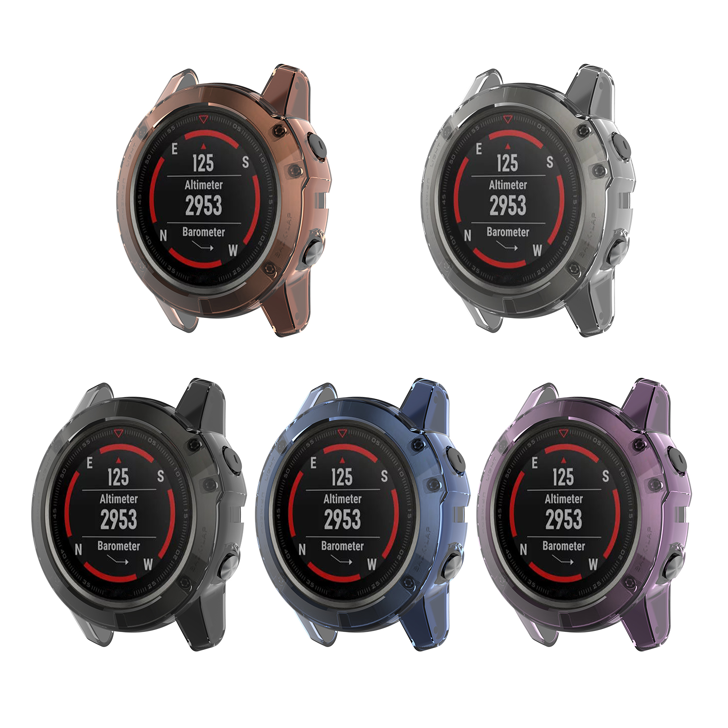 Bakeey-Translucent-Non-Yellow-Soft-TPU-Shockproof-Watch-Case-Cover-for-Garmin-Fenix-5X-1753358-2