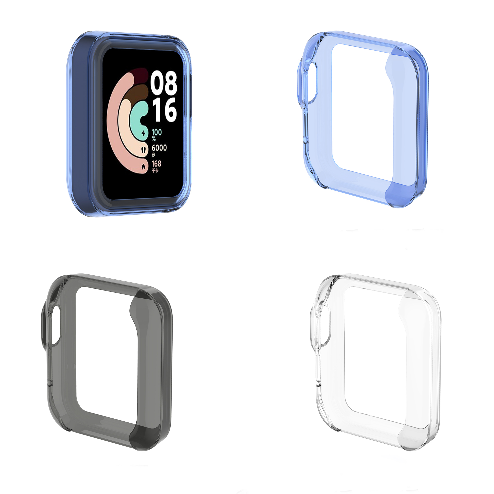 Bakeey-Transparent-TPU-Half-pack-Watch-Case-Cover-Watch-Protector-For-Xiaomi-Mi-Watch-Lite-1819481-2