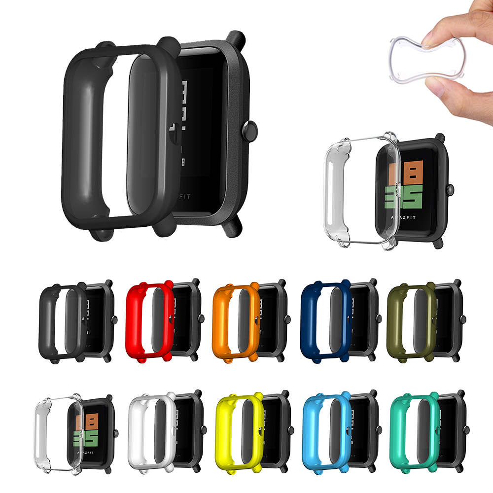 Bakeey-Ultra-Thin-TPU-Soft-Colorful-Watch-Case-for-Amazfit-Bip-S-Smart-Watch-1682429-1