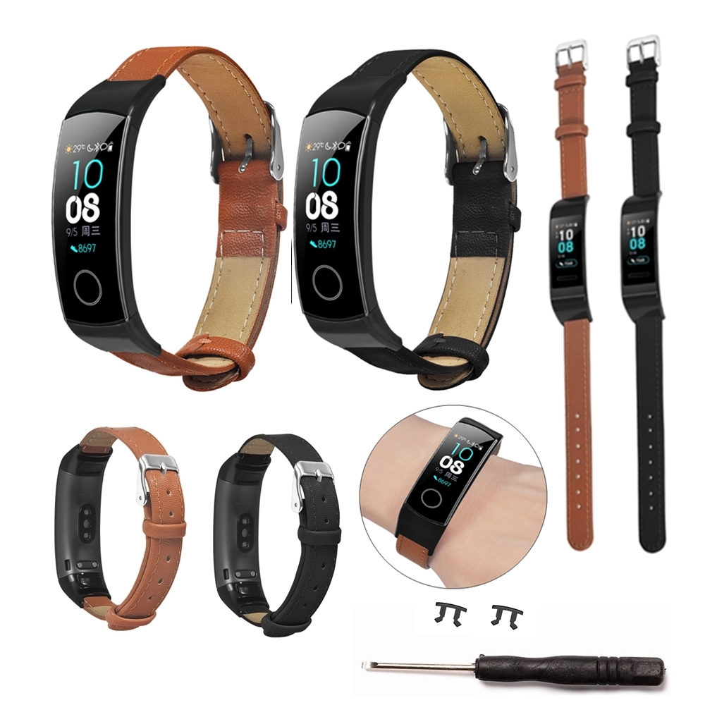 Bakeey-Ultra-thin-Genuine-Leather-Replacement-Watch-Band-for-Huawei-Honor-Band-54-Smart-Watch-1576676-1