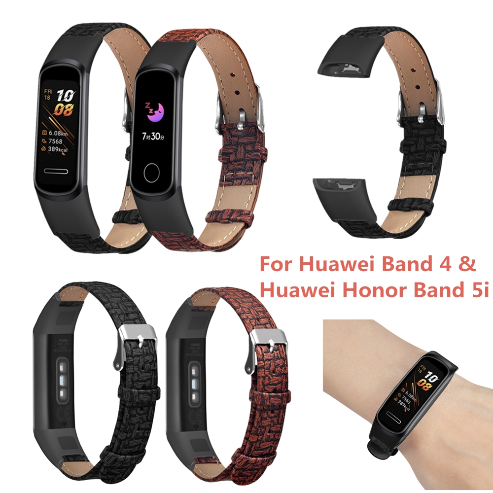 Bakeey-Woven-Pattern-Leather-Watch-Band-Replacement-Watch-Strap-for-Huawei-band-4-Honor-5i-Smart-Wat-1728738-1