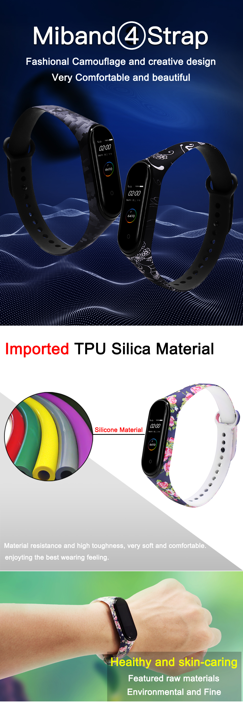 Colorful-Pattern-Watch-Band-Watch-Strap-Replacement-for-Xiaomi-Miband-4-Miband-3-Non-original-1573562-1
