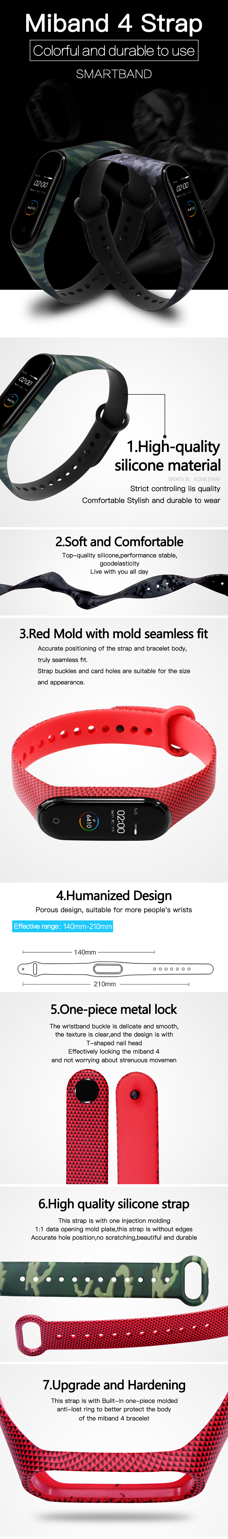 Colorful-Pattern-Watch-Band-Watch-Strap-Silicone-Strap-for-Xiaomi-Miband-4-Miband-3-Non-original-1573919-1