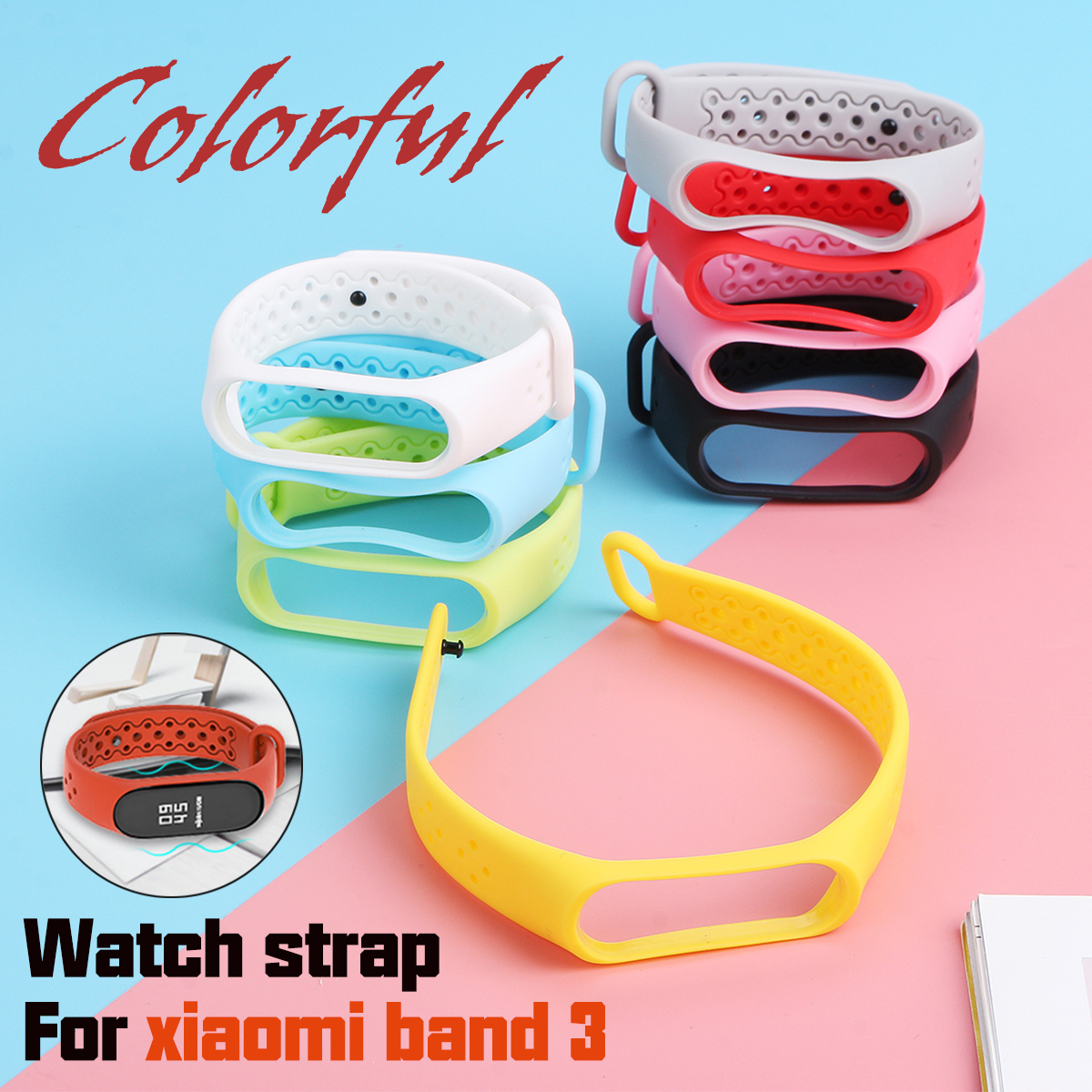 Colorful-Ripple-Pattern-Venting-Hole-Watch-Band-Watch-Strap-Replacement-for-Xiaomi-Miband-4-1632749-1