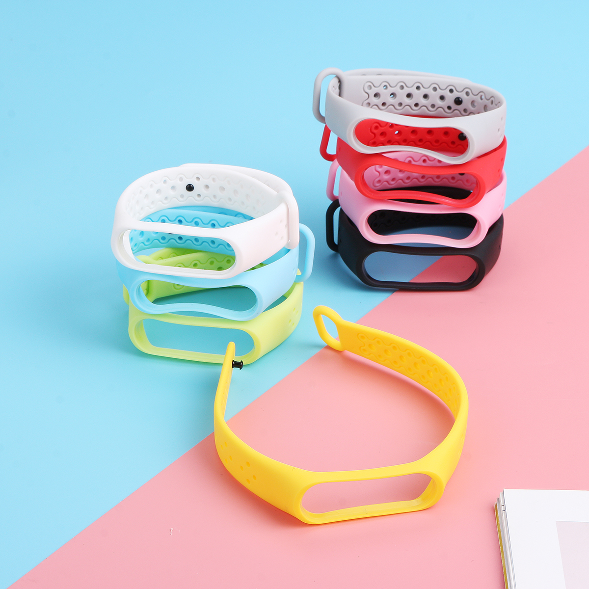 Colorful-Ripple-Pattern-Venting-Hole-Watch-Band-Watch-Strap-Replacement-for-Xiaomi-Miband-4-1632749-5