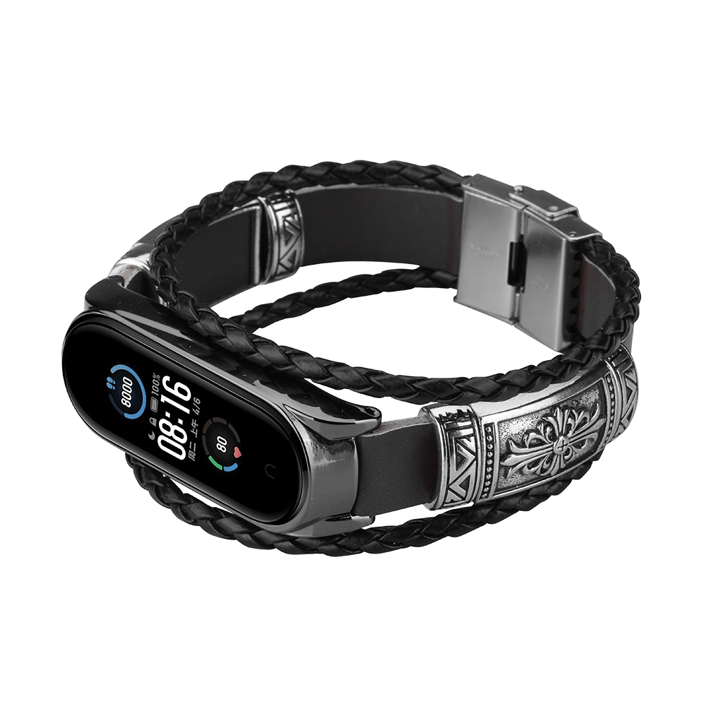 DIY-Leather-Metal-Case-Watch-Band-Watch-Strap-for-Xiaomi-Miband-5-Mi-Band-5-NFC-Non-original-1732829-2