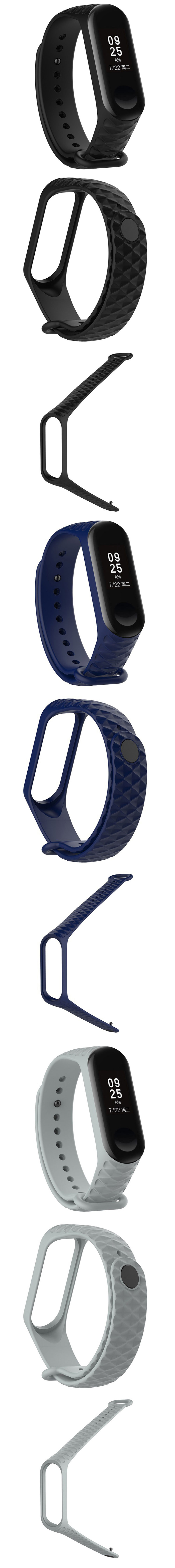Diamond-Grain-Silicone-Strap-Replacement-Sport-Watch-Band-for-Xiaomi-Miband-3-1312911-4