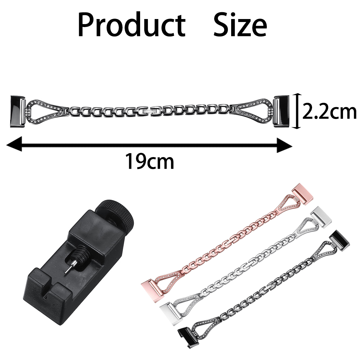 KALOAD-Metal-Watch-Band-Wristband-Strap-Replacemtn-for-Fitbit-Charge-3-Smart-Watch-1455616-3