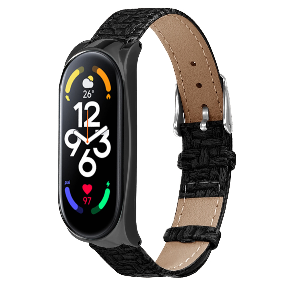 Metal-Watch-Cover-Leather-Replacement-Strap-Smart-Watch-Band-for-Xiaomi-Mi-Band-7-1965662-4