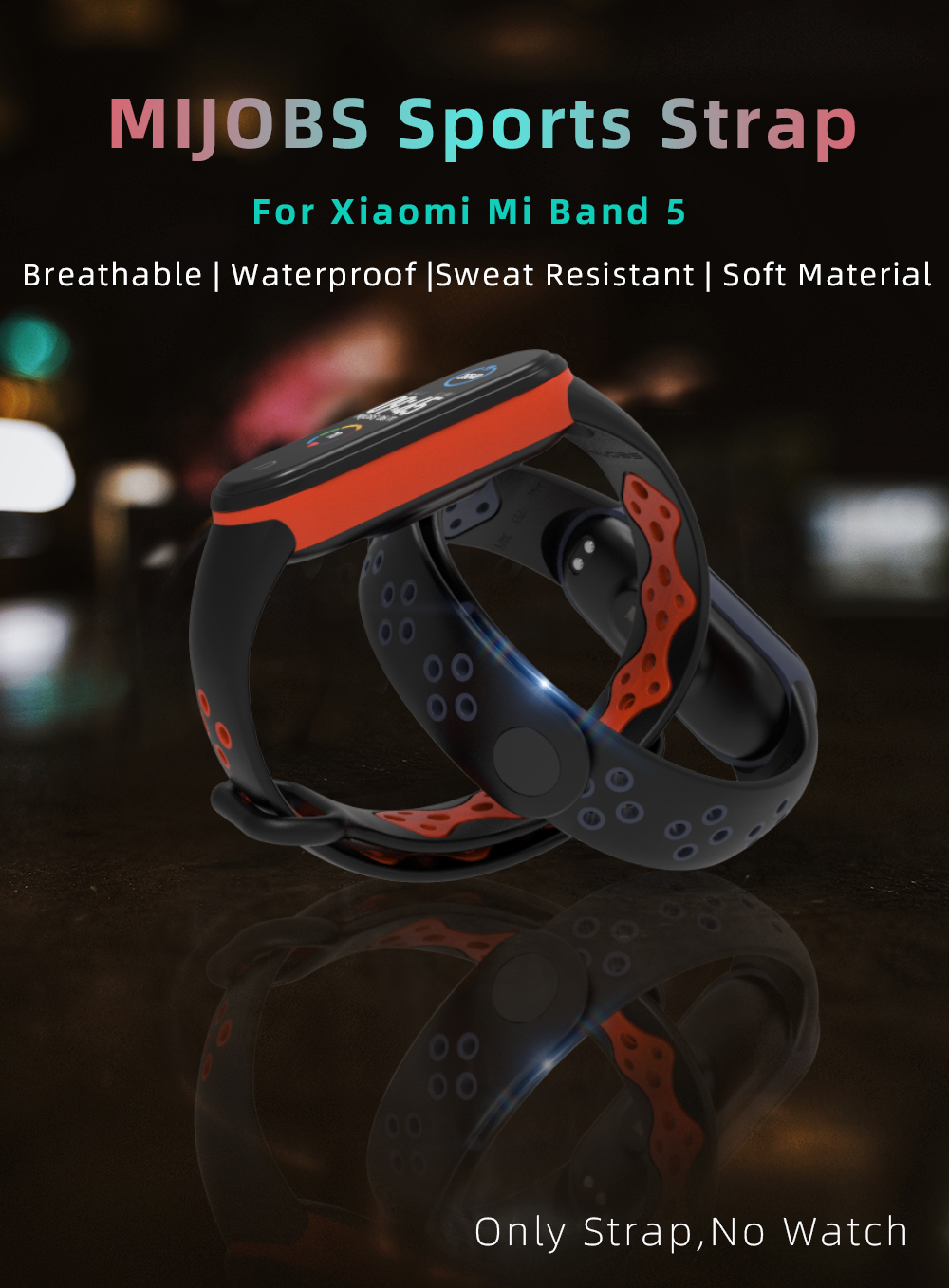 Mijobs-Dual-Color-Silicone-Soft-Watch-Band-for-Xiaomi-mi-band-5-Smart-Watch-Non-original-1732970-1