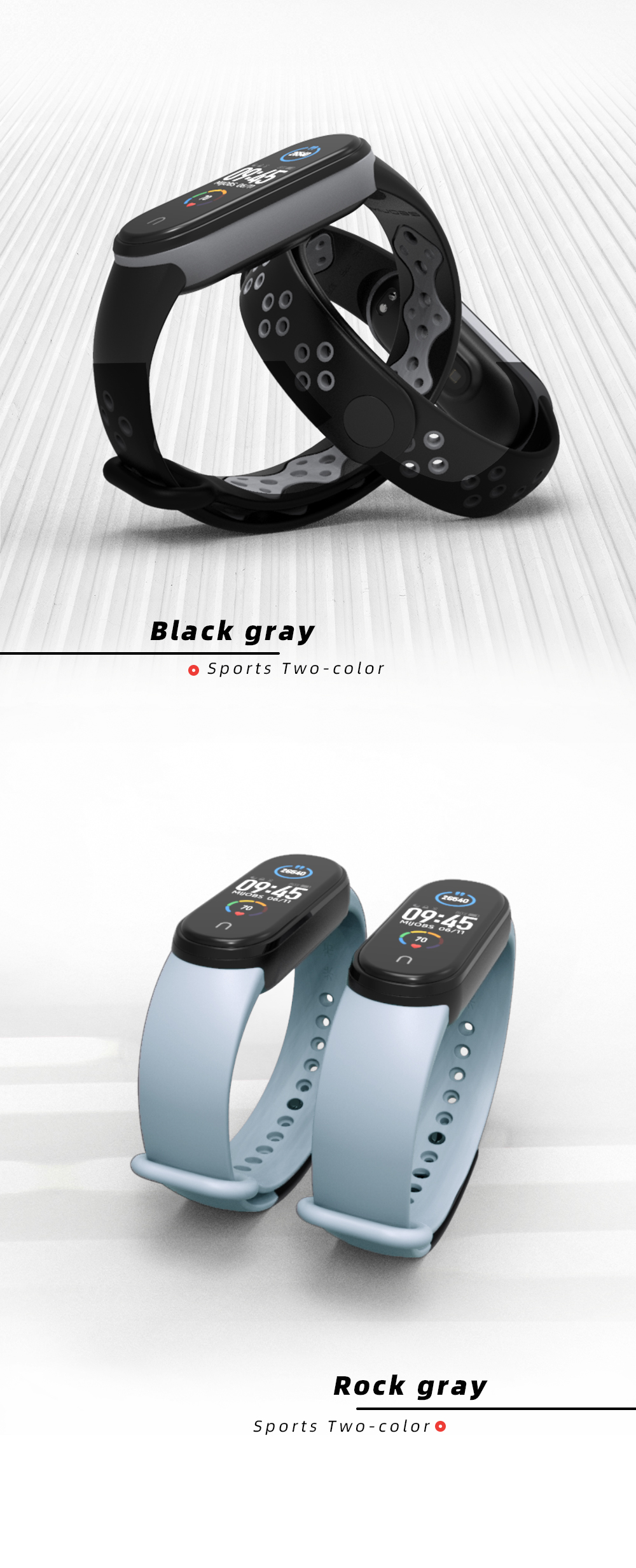 Mijobs-Dual-Color-Silicone-Soft-Watch-Band-for-Xiaomi-mi-band-5-Smart-Watch-Non-original-1732970-4