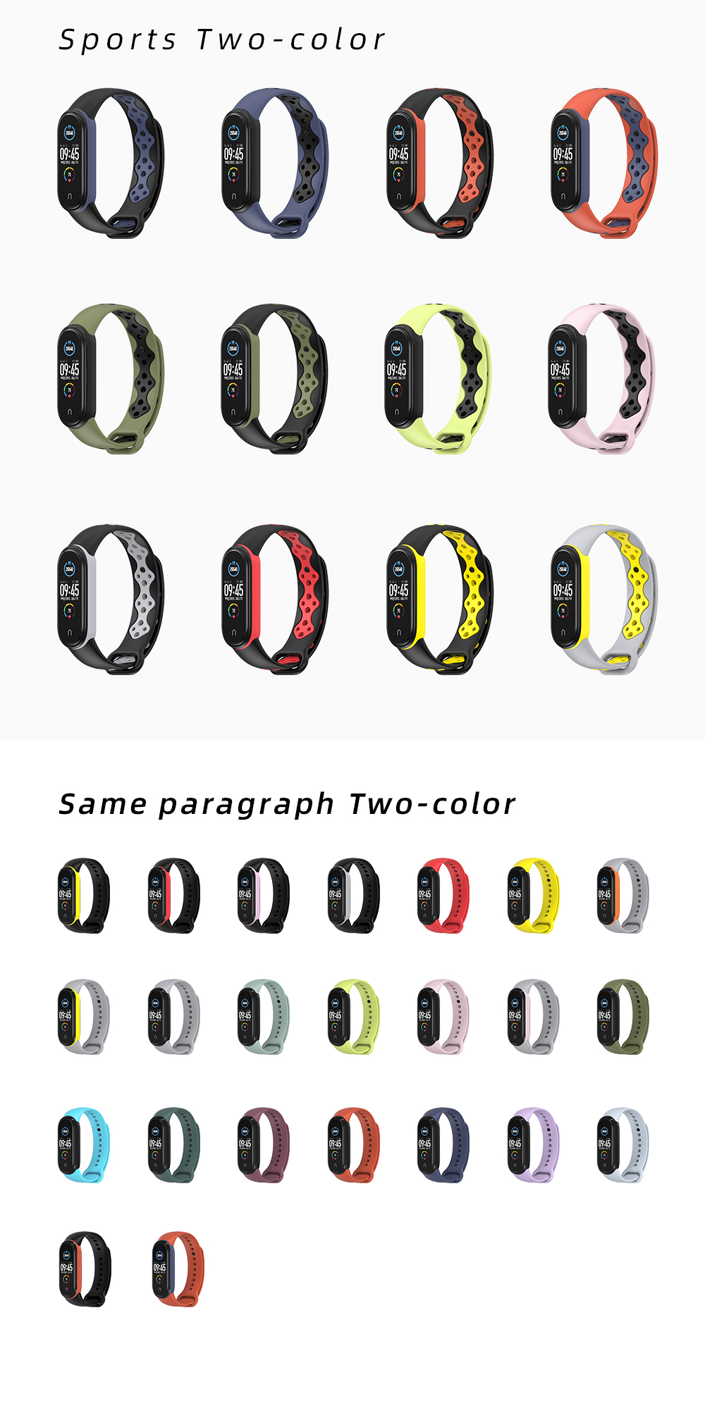 Mijobs-Dual-Color-Silicone-Soft-Watch-Band-for-Xiaomi-mi-band-5-Smart-Watch-Non-original-1732970-5