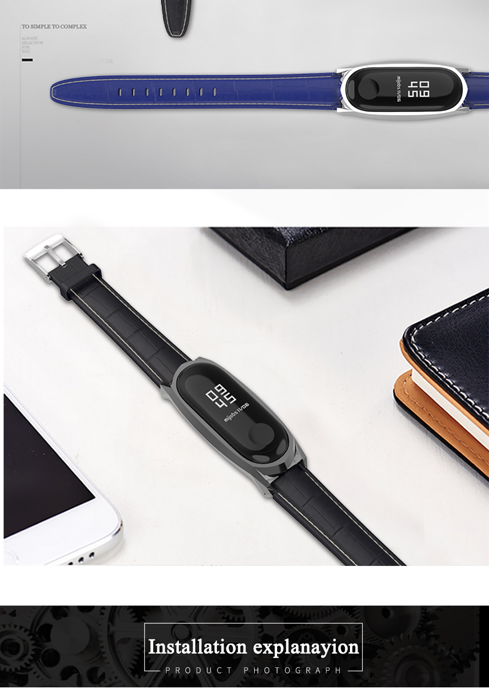 Mijobs-Leather-Watch-Strap-Replacement-Watch-Band-for-Xiaomi-Mi-band-3-Smart-Watch-Non-original-1447780-7