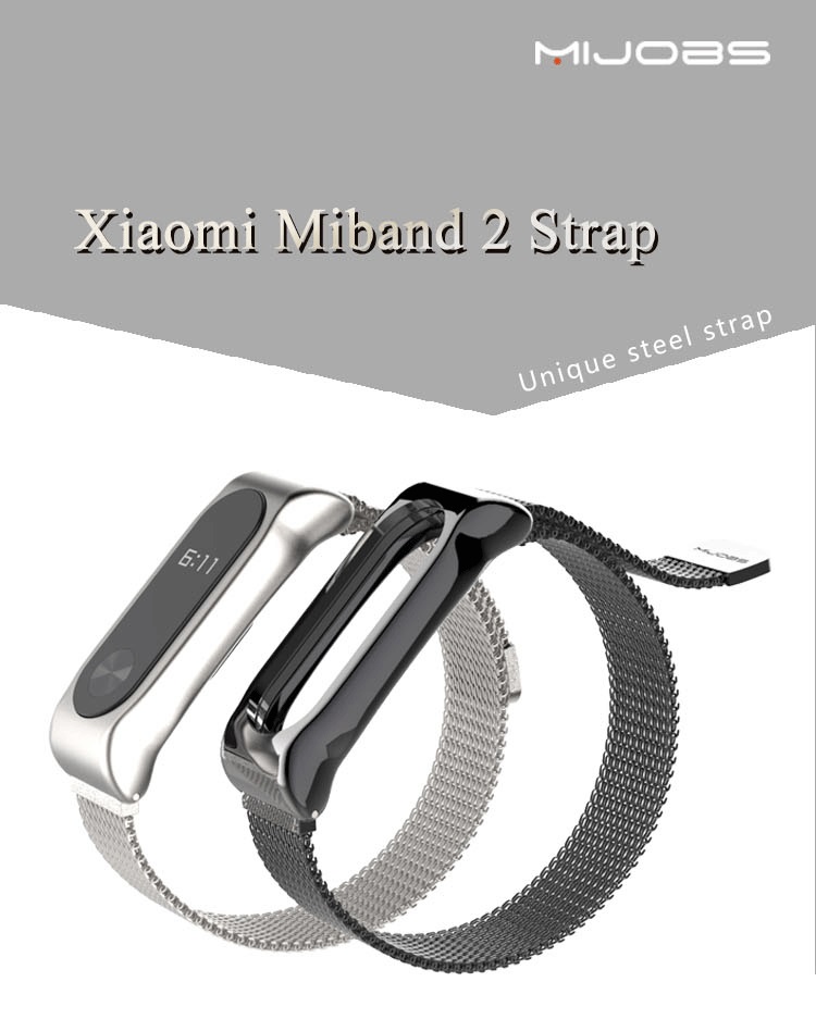 Mijobs-Magnetic-Buckle-Metal-Replacement-Stainless-Steel-Strap-for-Xiaomi-MiBand-2-Non-original-1265929-1