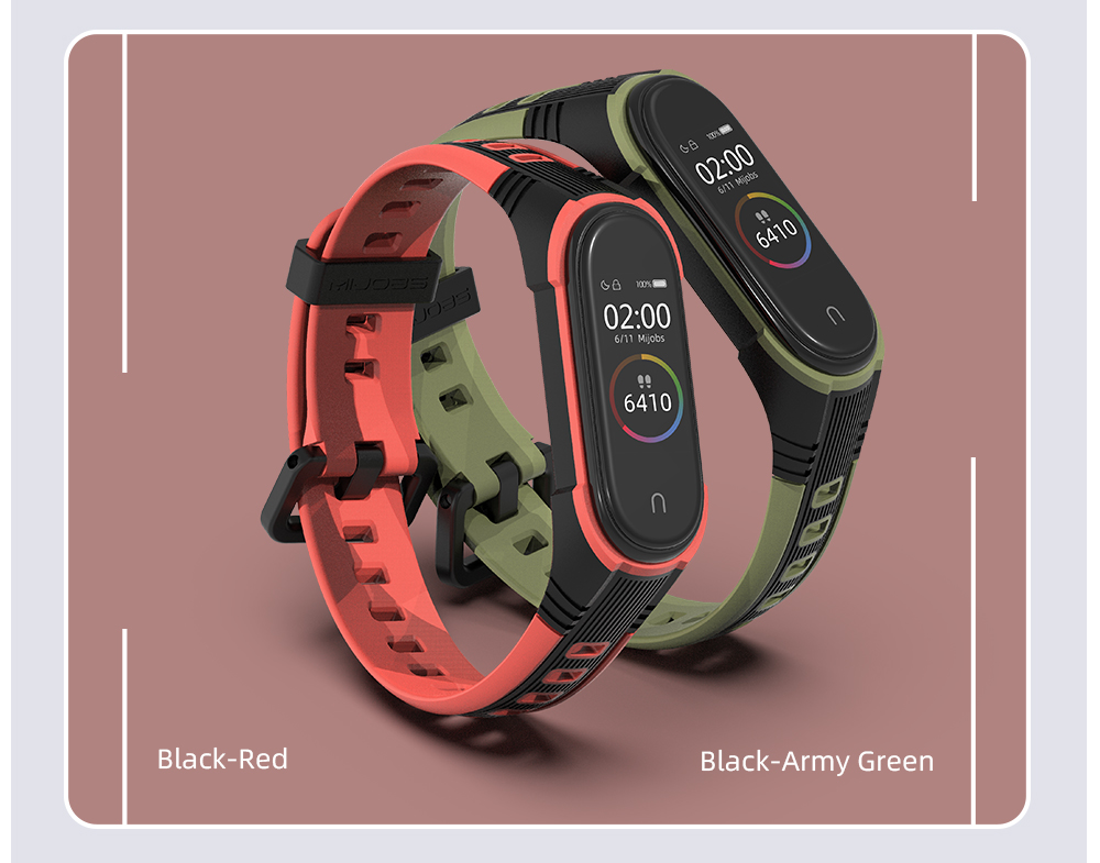 Mijobs-Silicone-Dual-Color-Original-Design-Watch-Band-for-Xiaomi-mi-Band-34-Smart-Watch-Non-original-1658265-4