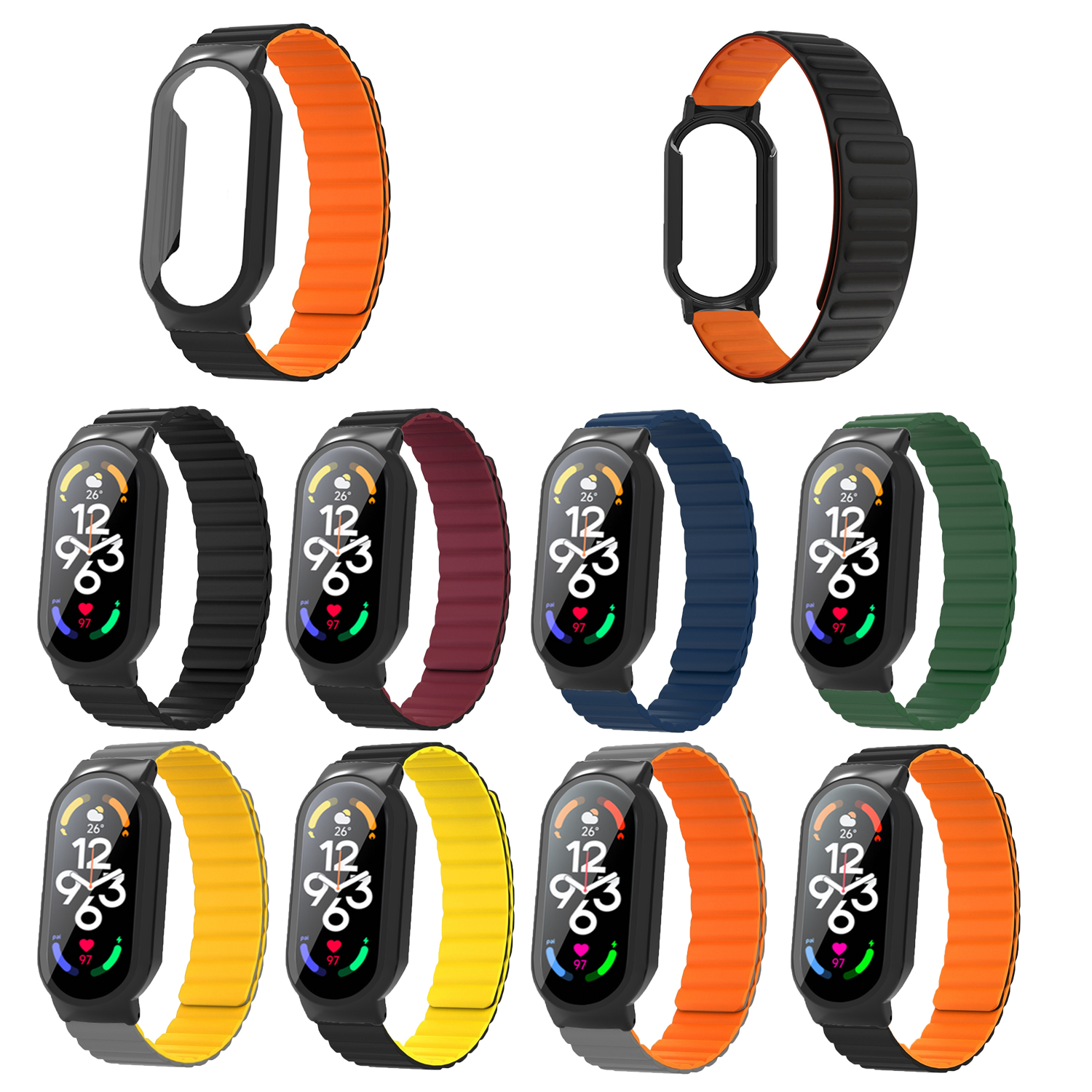 PCTempered-Film-Protective-Case-Silicone-Magnetic-Strap-Smart-Watch-Band-for-Xiaomi-Mi-Band-7--7-NFC-1973030-1