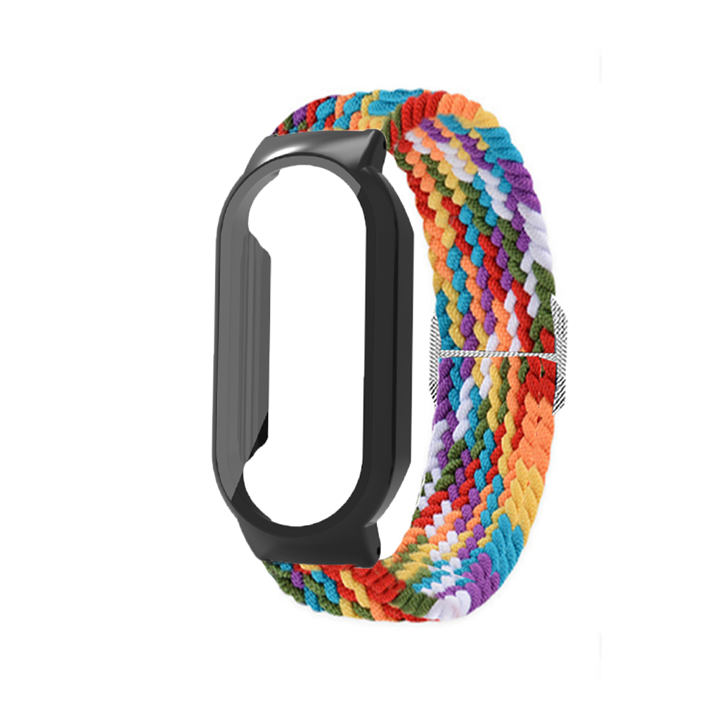 PCTempered-Film-Protective-Case-Stretch-Woven-Replacement-Strap-Smart-Watch-Band-for-Xiaomi-Mi-Band--1973031-2