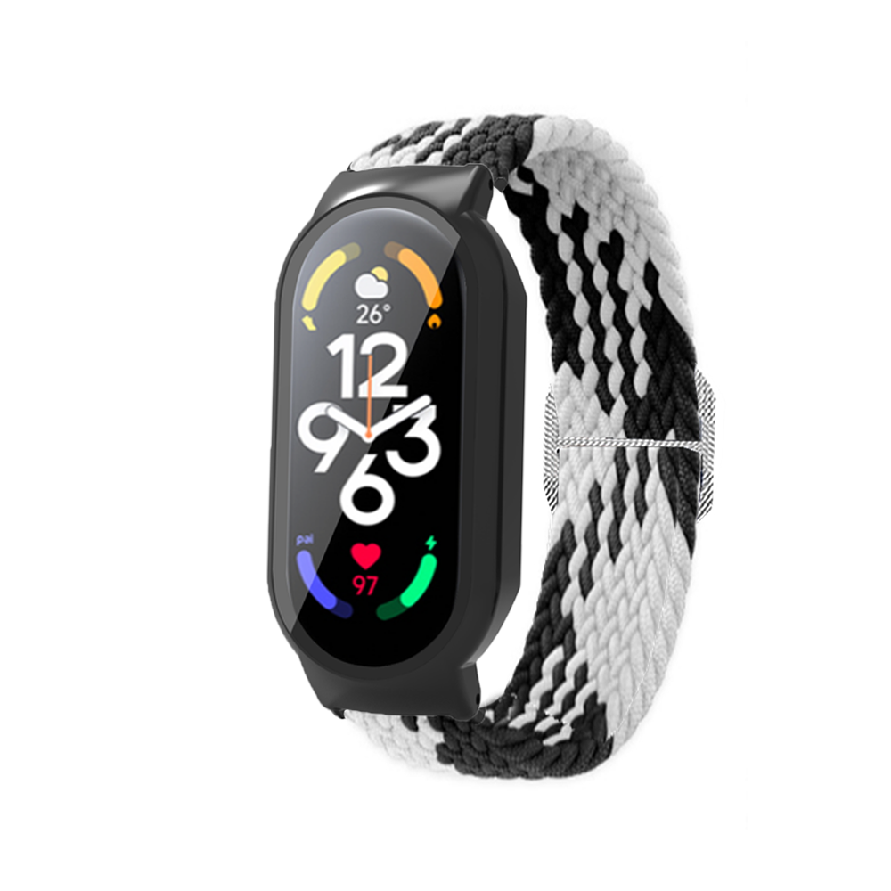 PCTempered-Film-Protective-Case-Stretch-Woven-Replacement-Strap-Smart-Watch-Band-for-Xiaomi-Mi-Band--1973031-16