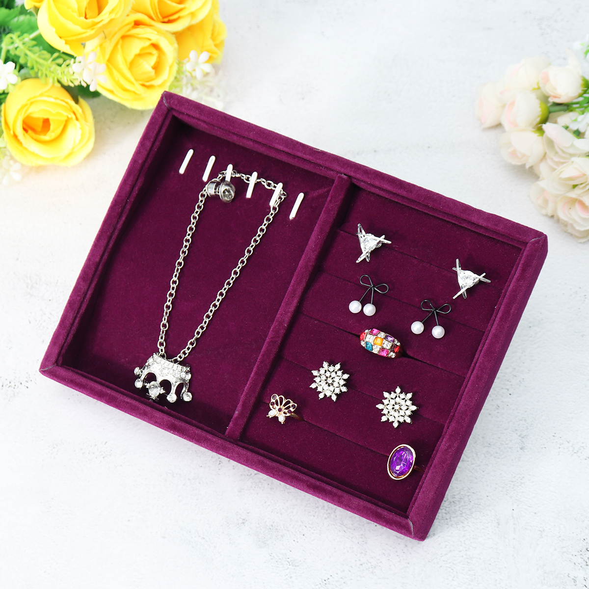 Purple-Multi-check-Flannel-Smart-Ring-Box-Small-Jewelry-Display-Box-Ring-Storage-Box-1746971-4