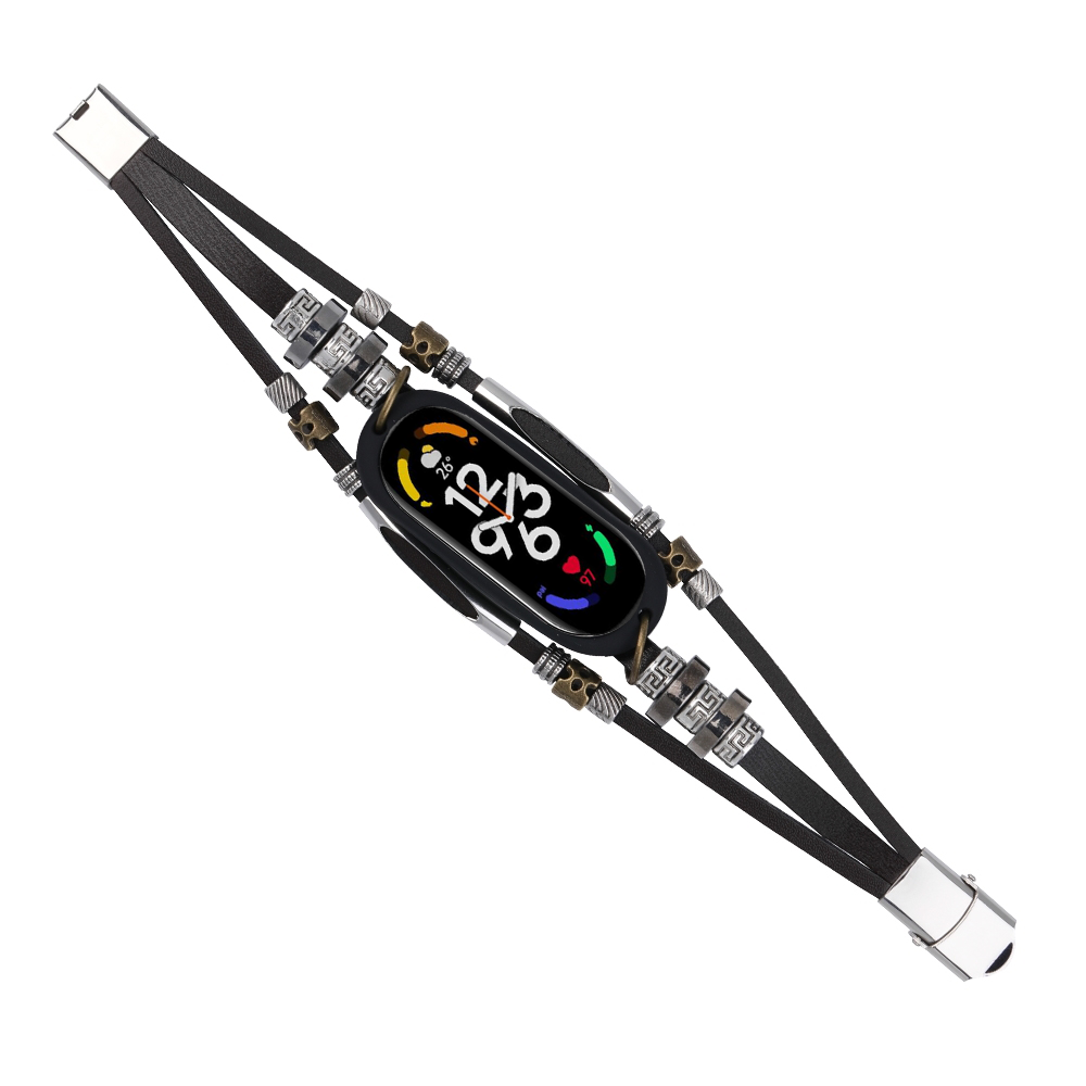Retro-Alloy-Beaded-Smart-Watch-Band-Replacement-Strap-for-Xiaomi-Mi-Band-7-1959246-3