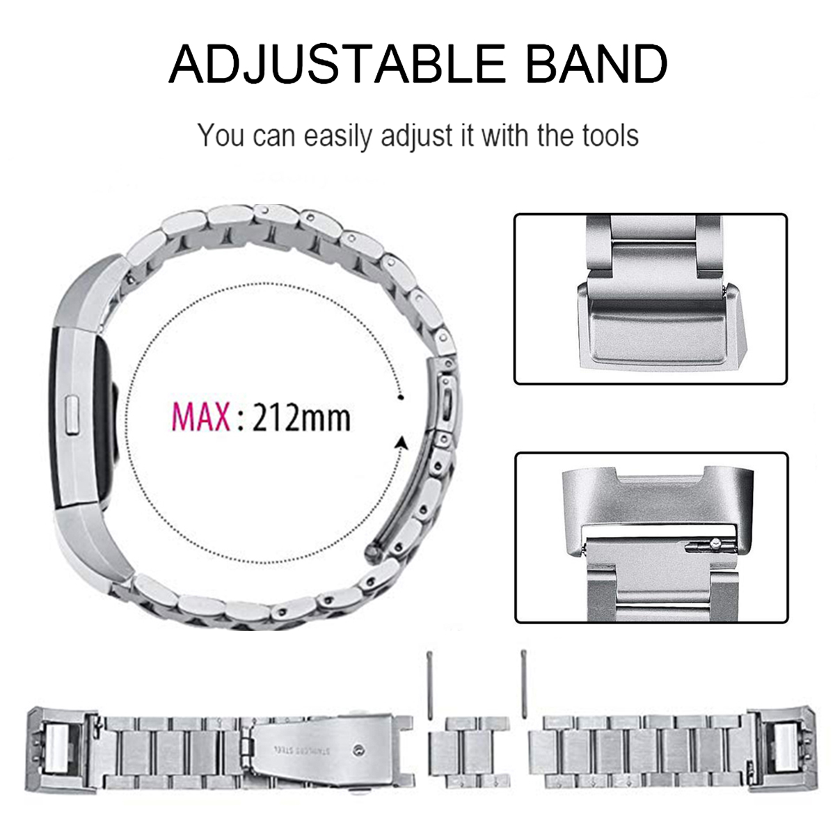 Stainless-Steel-Watch-Band-Metal-Strap-Replacement-for-Fitbit-Charge-3-No-Linker-1398866-1