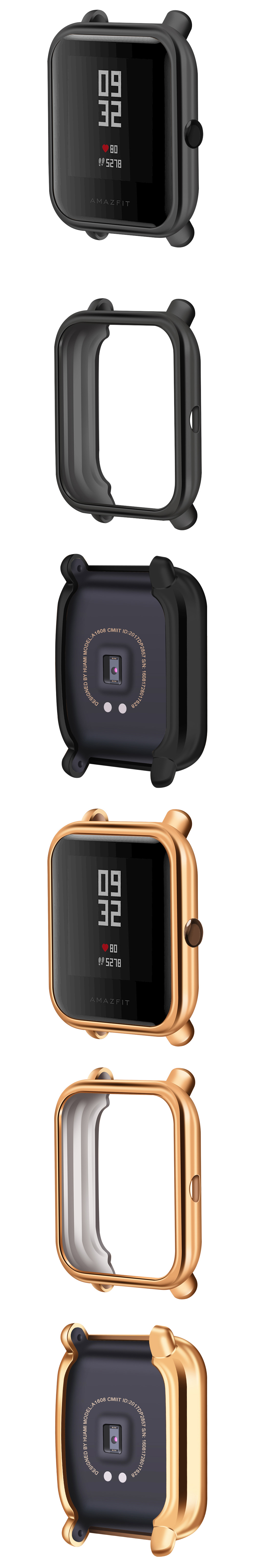 TPU-Watch-Case-Cover-Metal-Texture-Design-Watch-Cover-for-Amazfit-Bip-Lite-1591684-2